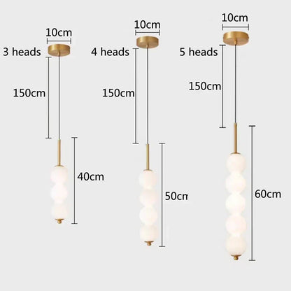 DecorBites™ LED White Pearl Glass Pendant Lights for Kitchen Bar Decor - Bubble Hanging Lamp