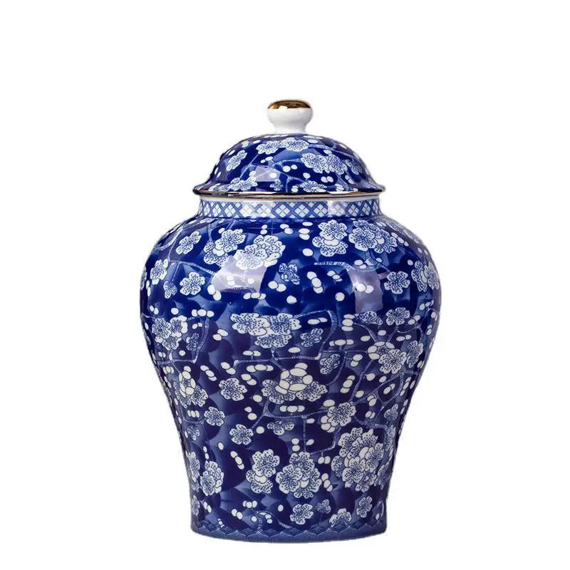 DecorBites™ Blue & White Porcelain Tea Pot Sealed Storage Container