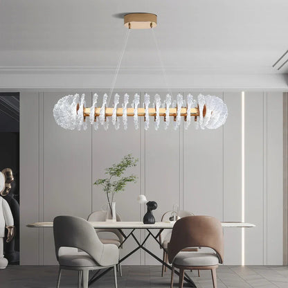DecorBites™ Coral Flower Crystal Chandelier: Modern Luxury LED Pendant Lighting for Home