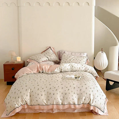 DecorBites™ Egyptian Cotton Bedding Set Queen King Ru Double, Quilt Cover Sheet Pillowcase