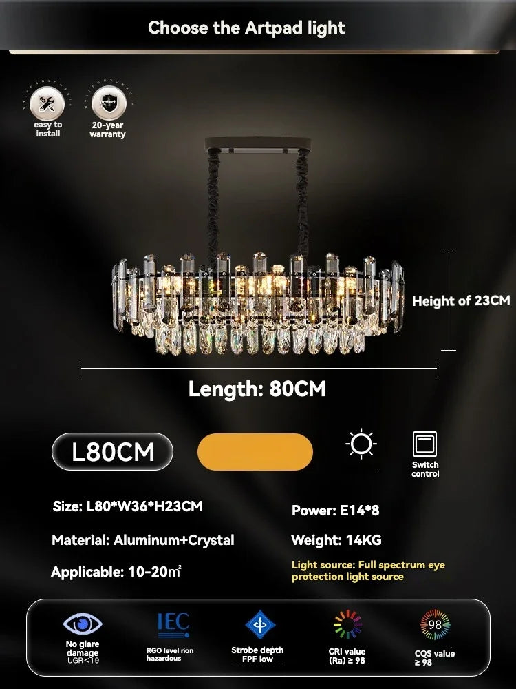 DecorBites™ Gold Crystal Ceiling Chandelier: Luxury Modern LED Pendant for Home Décor