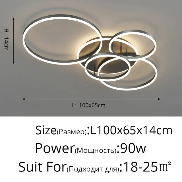 DecorBites™ Aluminum Circle LED Chandelier Ceiling Light for Bedroom Living Room Kitchen