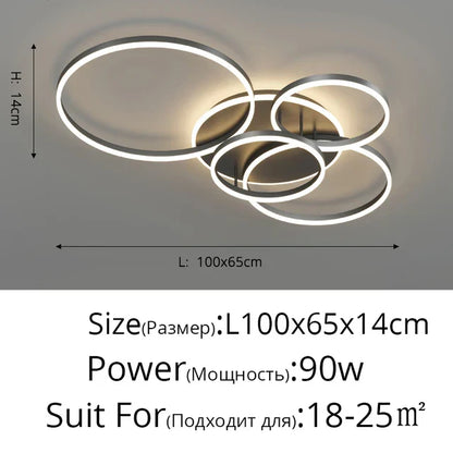 DecorBites™ Aluminum Circle LED Chandelier Ceiling Light for Bedroom Living Room Kitchen