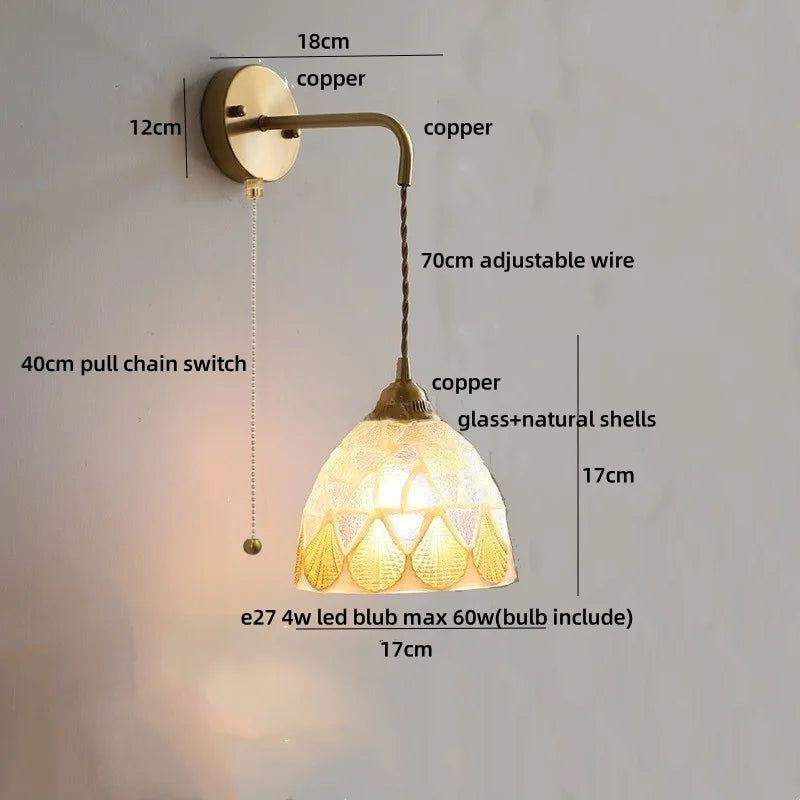 DecorBites™ Amber Glass LED Wall Lights Modern Plug In Adjustable Sconce for Home Décor