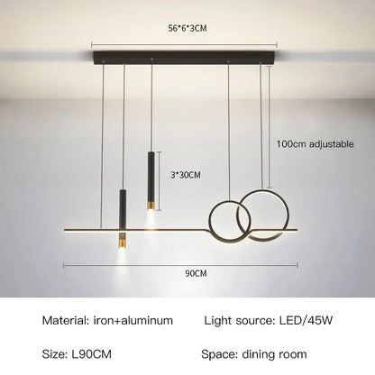 DecorBites™ Black Gold Pendant Lamp | Modern Indoor Light for Dining Room & Kitchen