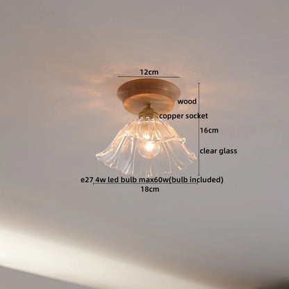 DecorBites™ Amber Glass LED Ceiling Lights Modern Decoration for Home Porch Restaurant
