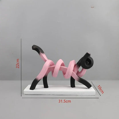 DecorBites™ Abstract Cat Sculpture: Resin Handicrafts for Children's Room Decor