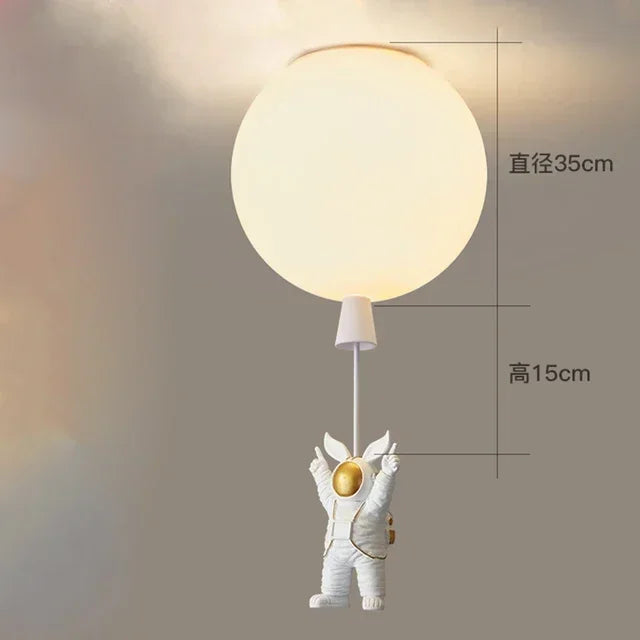 DecorBites™ Astronaut Balloon Ceiling Lamp: Modern Minimalist LED Chandelier for Kids' Room