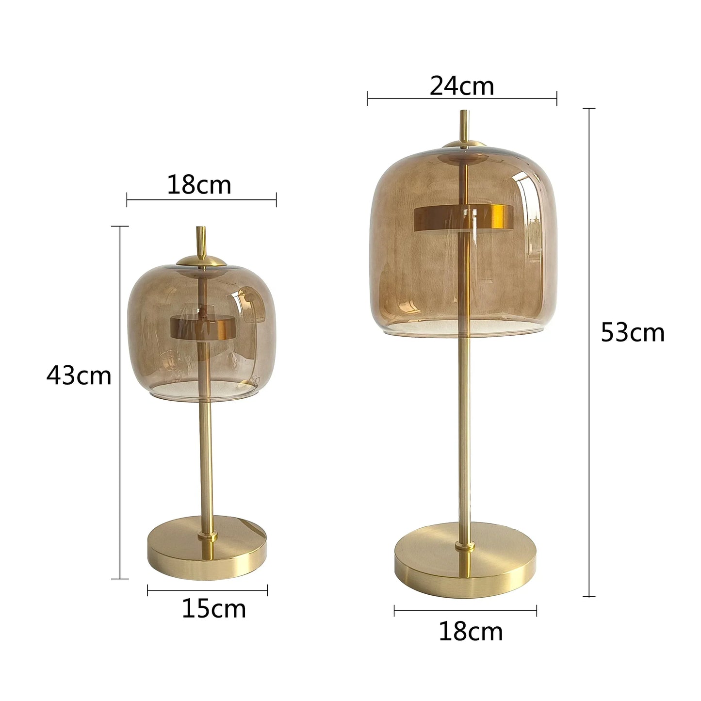 DecorBites™ Glass Table Lamp: Modern Nordic Design for Living Room Bedroom, Gold Luxury Décor