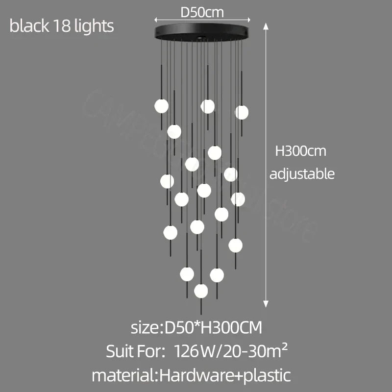 DecorBites™ Creative LED Chandeliers: Luxurious Design for Living Rooms, Large Lighting Fixtures for Staircases