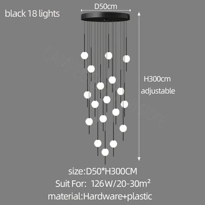 DecorBites™ Creative LED Chandeliers: Luxurious Design for Living Rooms, Large Lighting Fixtures for Staircases