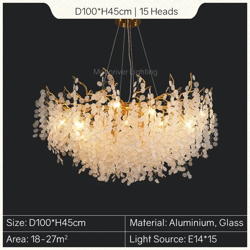 DecorBites™ Gold Tree Branch Chandelier: Elegant European Style Pendant Light for Home Decor
