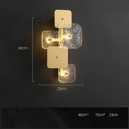 DecorBites™ Art Deco Golden Copper Glass Chandelier LED Lighting Fixture