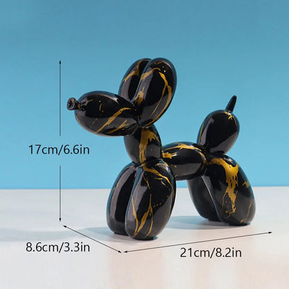 DecorBites™ Balloon Dog Sculpture Modern Decor Black White Pink Room Figurines