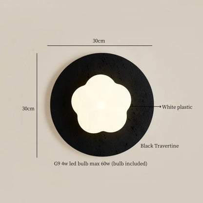 DecorBites™ Black Travertine LED Wall Lights Modern Home Decoration Bedside Lamps