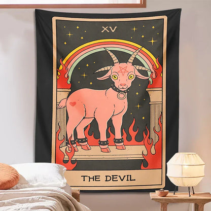 DecorBites™ Devil Tarot Goat Wall Hanging Tapestry - Home Decor Hippie Dorm Room