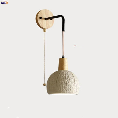DecorBites™ Cement Shade Wood LED Wall Sconce Light Fixture for Home Decor