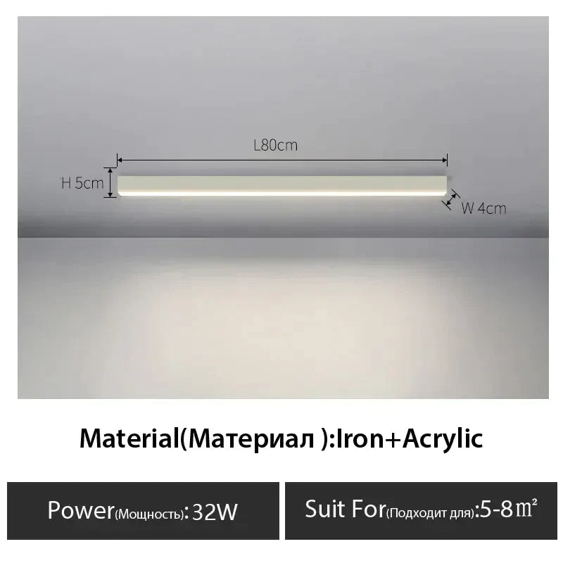 DecorBites™ Black Linear LED Ceiling Lamp for Living Room, Aisle, Dining Room
