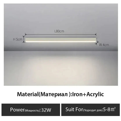 DecorBites™ Black Linear LED Ceiling Lamp for Living Room, Aisle, Dining Room