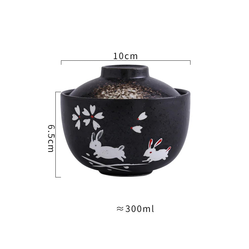 DecorBites™ 4.25" Ceramic Stew Pot Bowl with Lid - Multipurpose Steam Egg Soup Bowl - Small Steaming Cup for Slow Cooking - Home & Restaurant Tableware