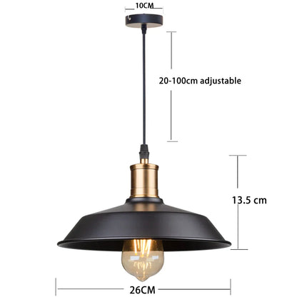 DecorBites™ Black Farmhouse Pendant Light for Kitchen Island Stair Dining Hallway