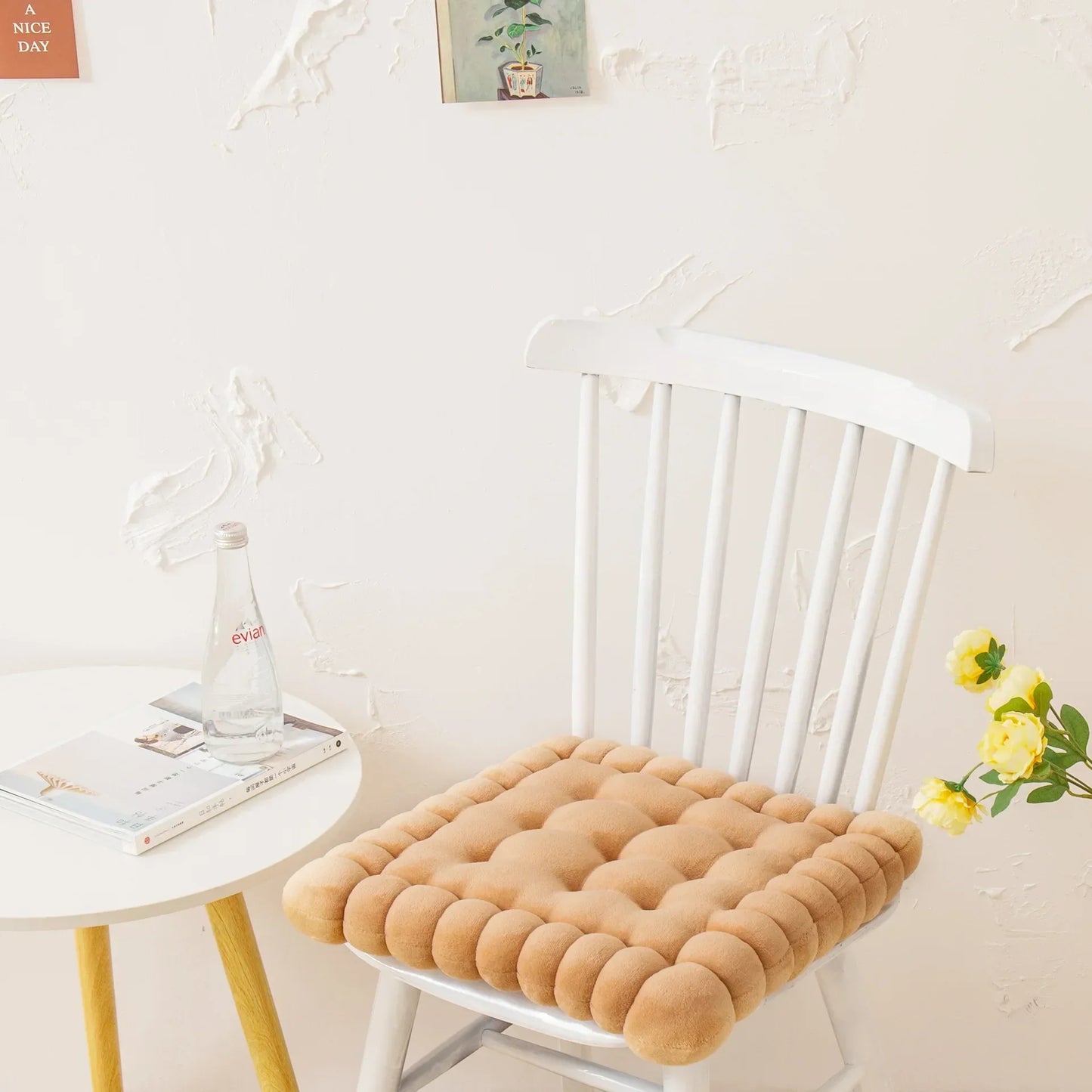 DecorBites™ Cookie Biscuit Cushion Soft Square Pillow for Living Room Chair Decor