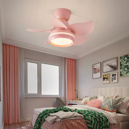 DecorBites™ 22" Ceiling Fan with Light & Remote Control, Small Mini Kids Room Fan in Pink/White/Black/Yellow