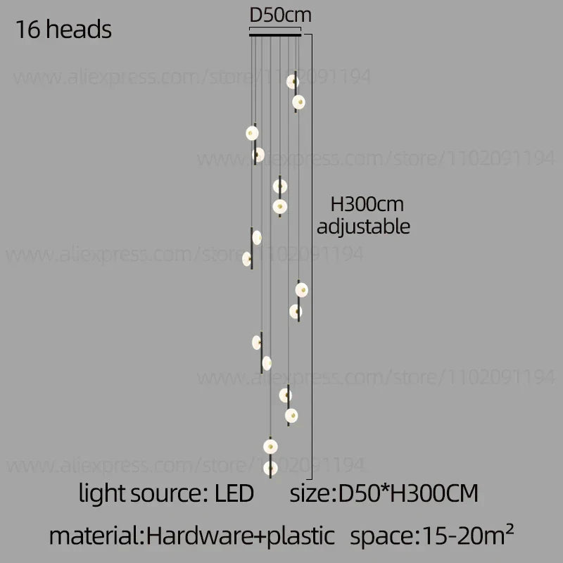 DecorBites™ LED Oval Chandelier for Modern Indoor Lighting in Bedroom and Living Room