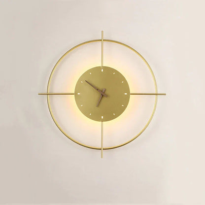 DecorBites™ Golden Clock LED Wall Lamp 11W for Home Living Room Bedroom Decor