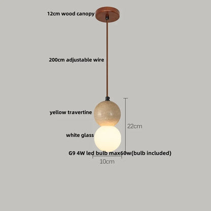 DecorBites™ LED Pendant Light: Yellow Stone Wabi Sabi Nordic Modern Hanging Lamp