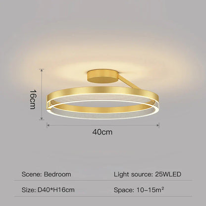 DecorBites™ Black Gold Round Chandelier: Modern Design Ceiling Lamp for Home Decoration