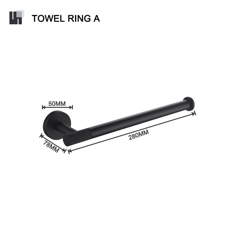 DecorBites™ Bathroom Hardware Set: Towel Rack, Toilet Brush, Paper Holder, Soap Dispenser, Towel Bar, Hook