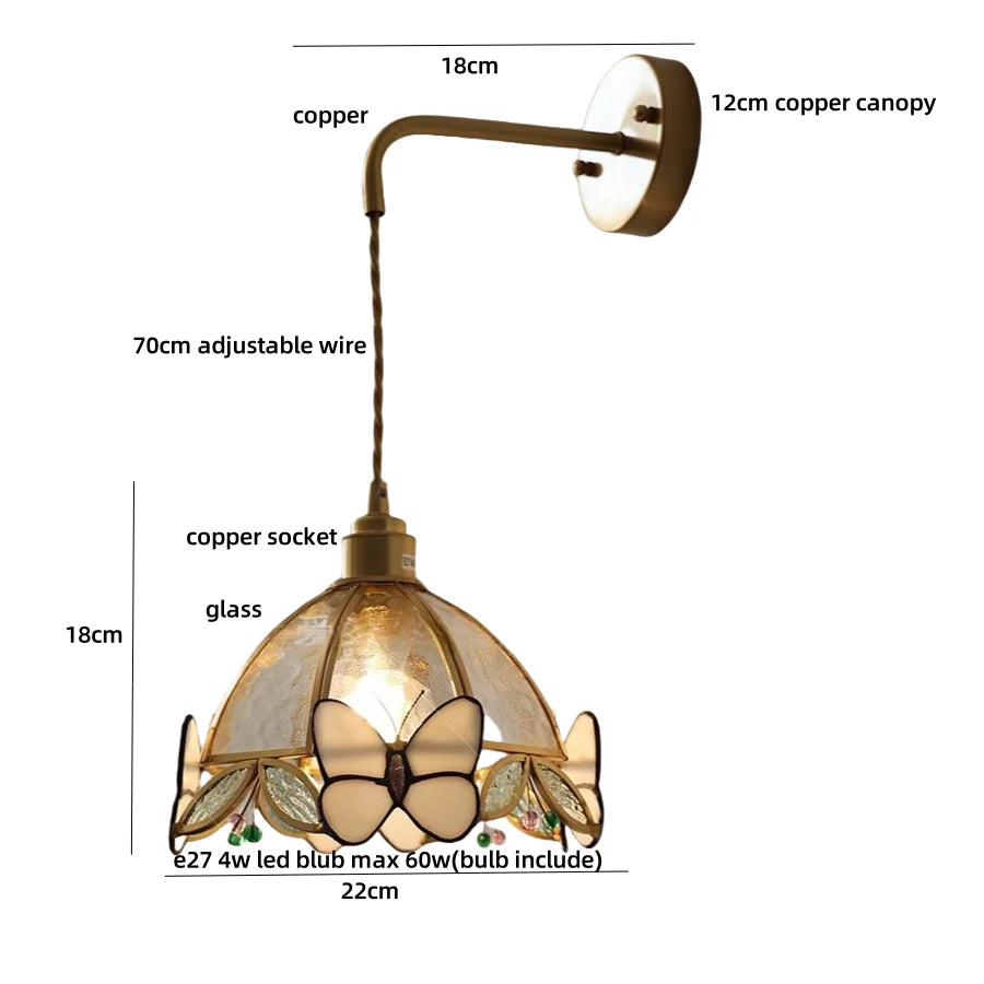 DecorBites™ Butterfly Glass LED Wall Lights - Modern Nordic Style Bedside Lamp