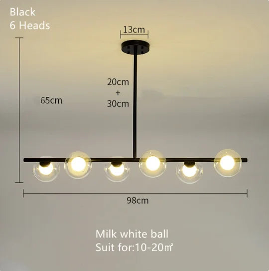™ Gold Glass Ball LED Pendant Light for Kitchen Dining Room Lighting