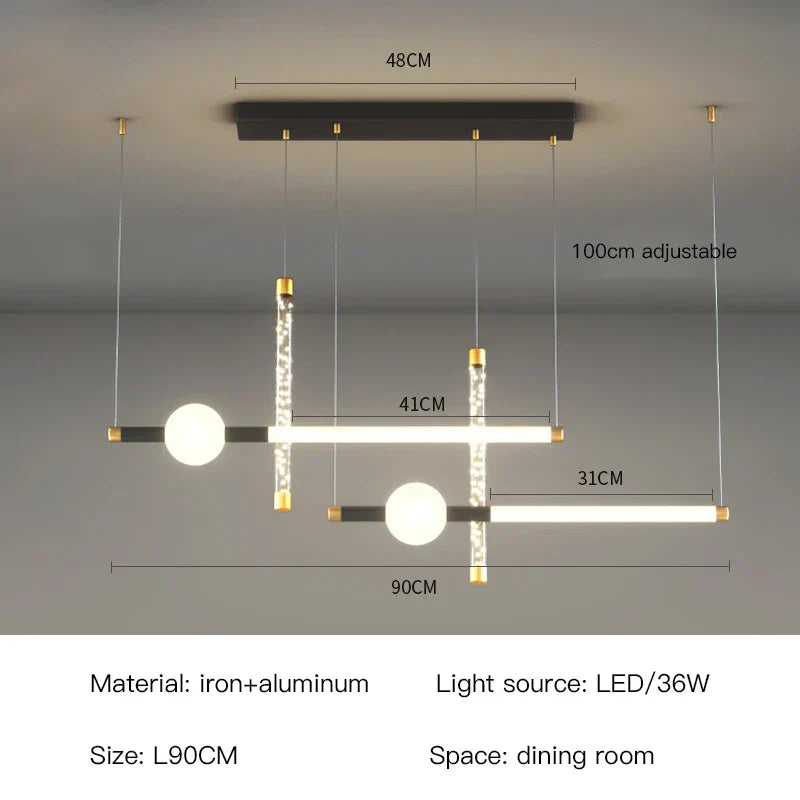 DecorBites™ Black Gold Pendant Lamp | Modern Indoor Light for Dining Room & Kitchen