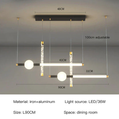 DecorBites™ Black Gold Pendant Lamp | Modern Indoor Light for Dining Room & Kitchen