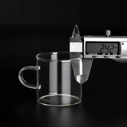 DecorBites™ Glass Handle Coffee Cup Set, Cold & Low Temp Resistant, Transparent Tea Cups