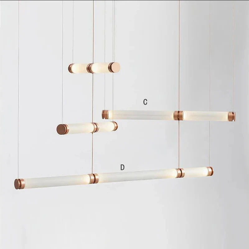 DecorBites™ Luna Glass Tube Chandelier for Kitchen Dining Staircase LED Pendant Lamp