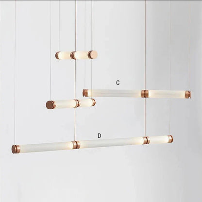 DecorBites™ Luna Glass Tube Chandelier for Kitchen Dining Staircase LED Pendant Lamp