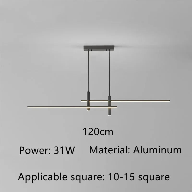 DecorBites™ Black Gold LED Pendant Lights for Modern Minimalist Dining Room Chandelier