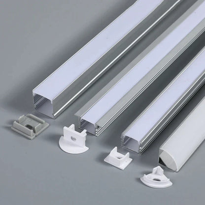 DecorBites™ 0.5m U/YW Aluminum Profile Recessed Channel with Milky Cover for LED Strip Lights