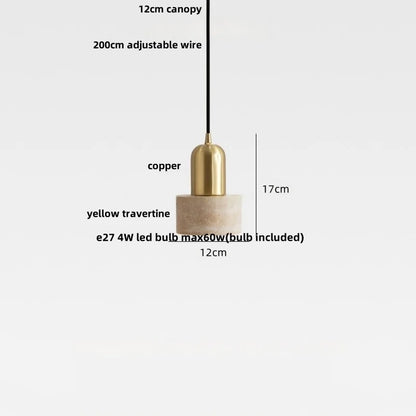 DecorBites™ Copper Yellow LED Pendant Light Fixture for Dining Room and Kitchen