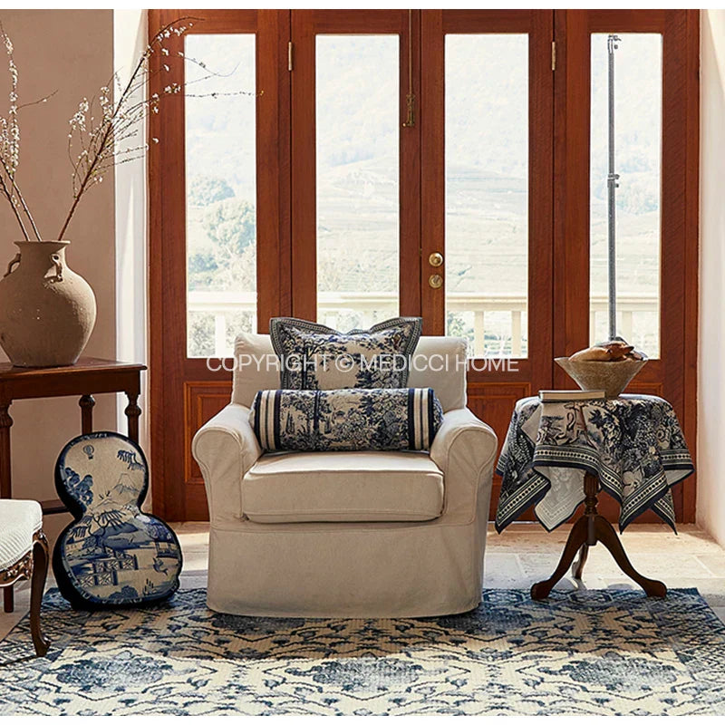 DecorBites™ Ancient Indigo Jungle Decorative Cushion Covers - Hand-Painted Throw Pillow Case