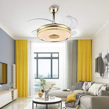 DecorBites™ 90 Modern Ceiling Fan with Bluetooth Speaker, LED Light, and Remote Control