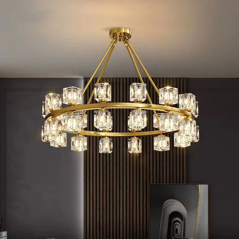 DecorBites™ Crystal Chandelier for Living and Dining Room Lighting