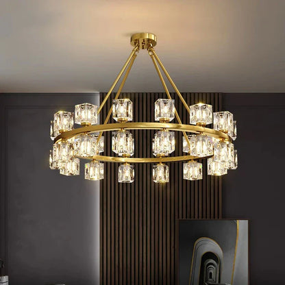 DecorBites™ Crystal Chandelier for Living and Dining Room Lighting