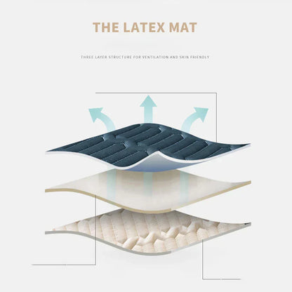DecorBites™ Cooling Latex Bed Mat | Summer Cool Feel | Thicker & Foldable Queen Mat