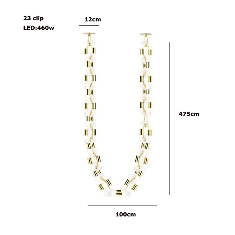 DecorBites™ Crystal Gold Chain Chandelier Ceiling Lamp for Home Décor