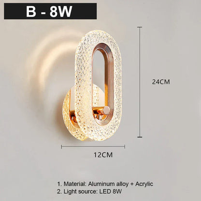 DecorBites™ Crystal LED Wall Lamp: Modern Nordic Sconces for Living Room Bedroom Decor