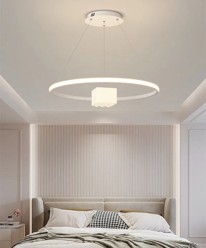 DecorBites™ LED Chandelier: Modern Living Room Kitchen Hanging Light, White Indoor Lighting Fixture